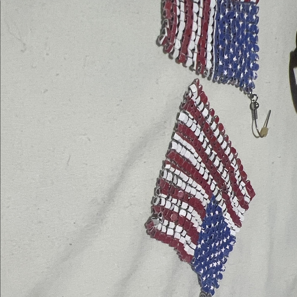 American Flag Chainmail Earrings